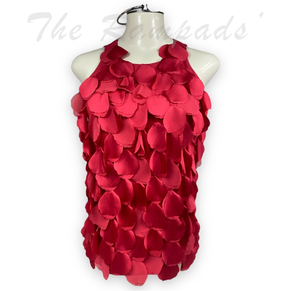 NWT Ann Taylor Red Pink Dancing Petal Blouse Size 4